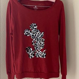 Disney Parks sequin Mickey light sweater